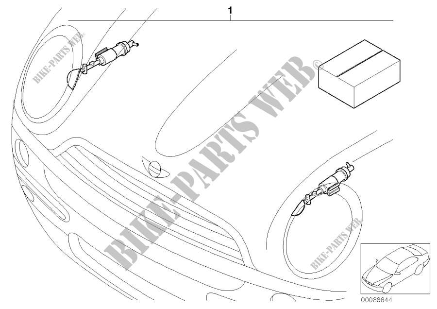 Nachrüstsatz Scheinwerferwaschanlage für MINI Cooper S 2000