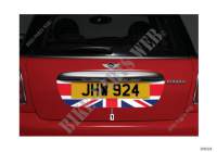 Rear number plate decals für Mini One Eco 2009