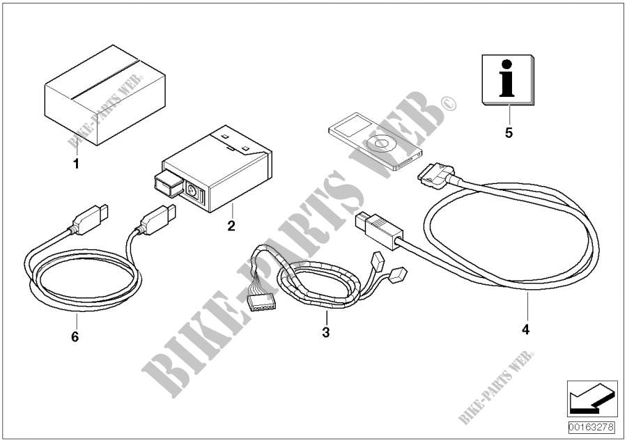 Nachrüstsatz USB /iPod Anschluss für MINI Cooper D 1.6 2009
