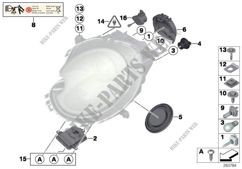 Einzelteile Scheinwerfer für MINI Cooper S 2009