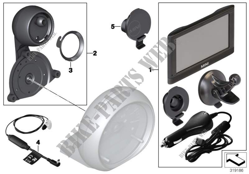 Nachrüstsatz MINI Navigation Portable XL für MINI Coop.S JCW 2012