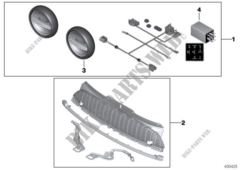 Nachrüstsatz Zusatzscheinwerfer LED für MINI Cooper S 2005