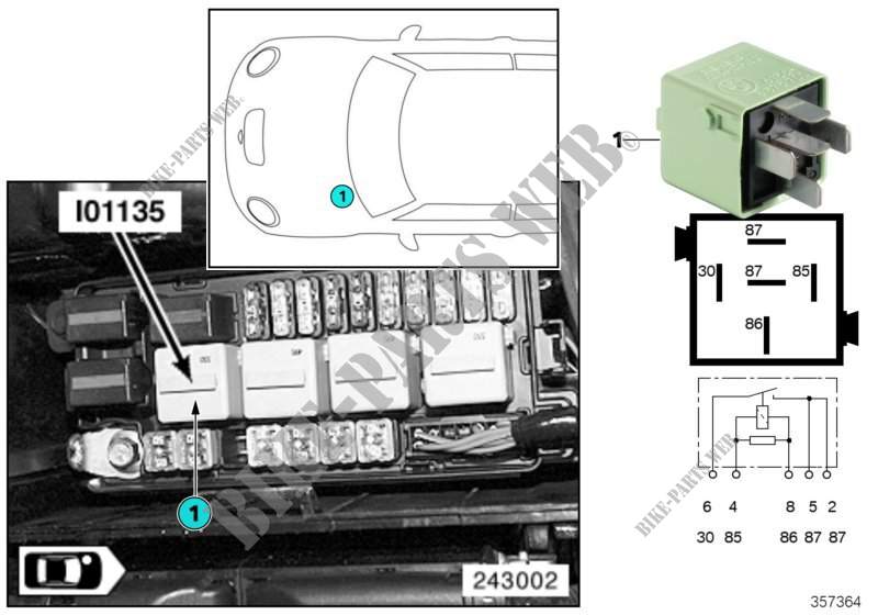 Relais Elektrolüfter Stufe 2 I01135 für MINI Cooper S 2003