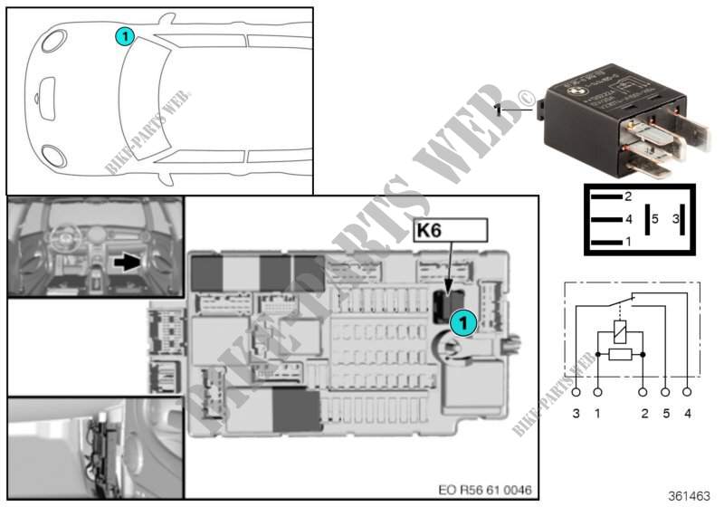 Relais Scheinwerferreinigung K6 für MINI Cooper 2007