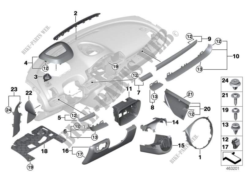 Anbauteile Instrumententafel für MINI Cooper 2014