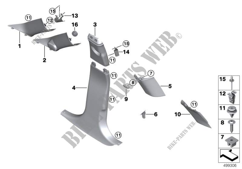 Verkleidung A  / B  / C  / D Säule für MINI Cooper 2014